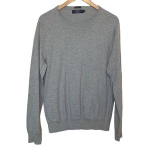 J.Crew Cotton Cashmere Blend Gray Long Sleeve Pullover Slim Fit Sweater L